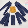 The Essential Denim. Doll Jeans Collection. 1/6 Scale Retro Inspired Doll Clothing by MyDollyDolls® product logo
