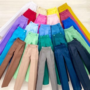 Collezione Dolly Basic: pantaloni a gamba larga in stile retrò per bambole alla moda di MyDollyDolls®