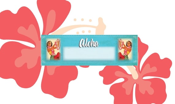 Luau Party Table/name Cards Printable Vintage Style. | Etsy