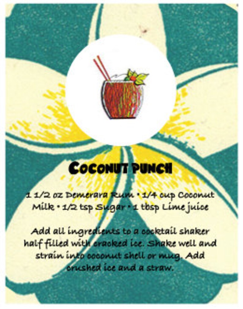 Tiki Party Printable Tiki Cocktail Recipe Cards Vintage | Etsy
