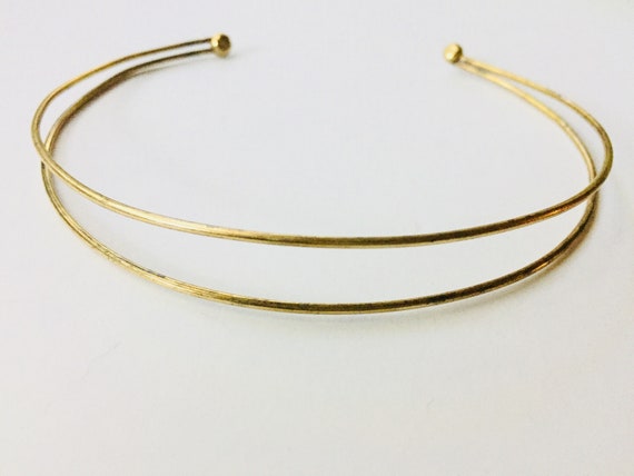 Collier Ras Du Cou Artistique - Métal Doré Et Strass Swarovski - État Excellent, Presque Neuf