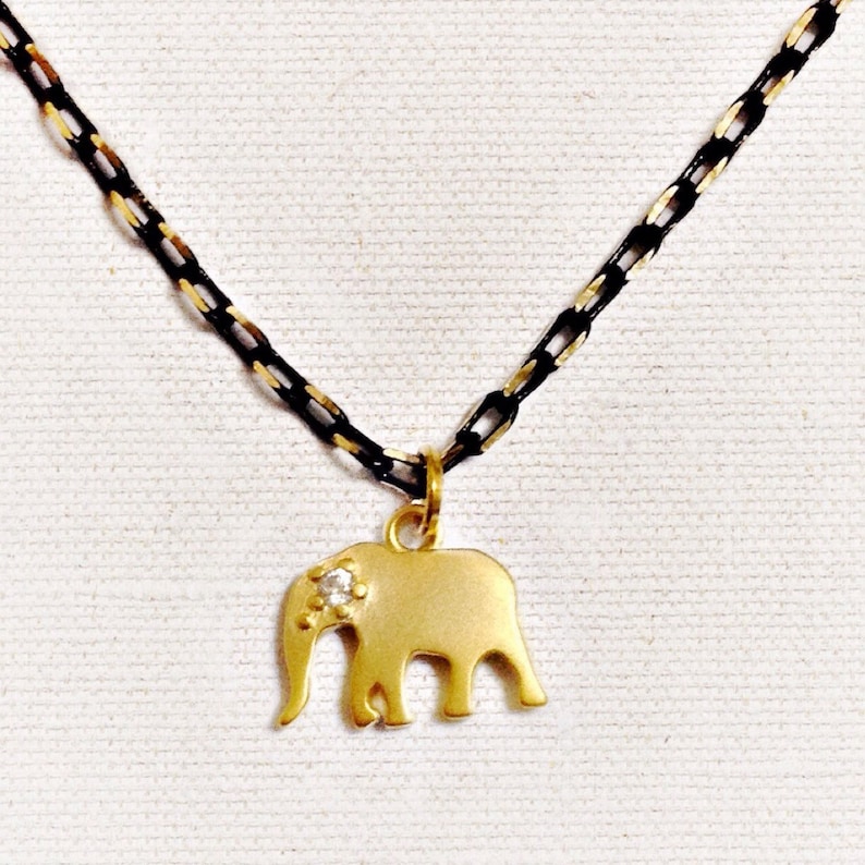 lucky necklace Spiritual gift Elephant charm Necklace Multi chain For animal lovers Minimalist good luck jewelry Gold Layered chains