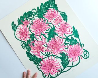 Chrysanthemums Screen Print - Second Edition