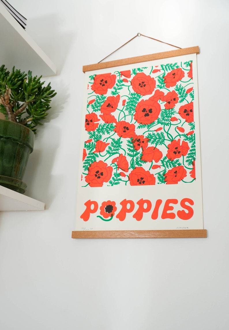 Limited Edition Poppies Screen Print image 1