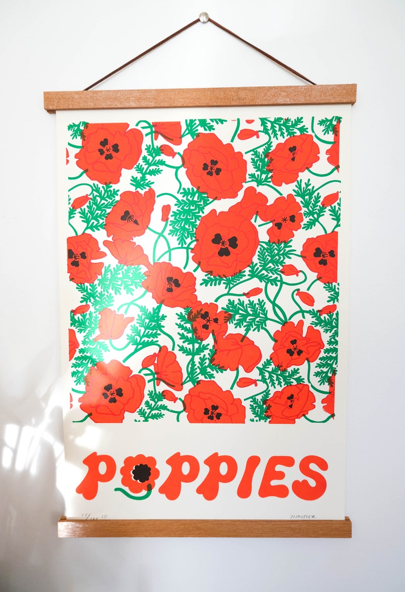Limited Edition Poppies Screen Print image 2