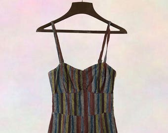 Multicolor Light Canvas Romper