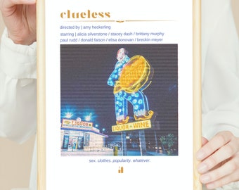 clueless | minimalist 90s movie poster | instant download | boho chic | wall decor printable | wall art