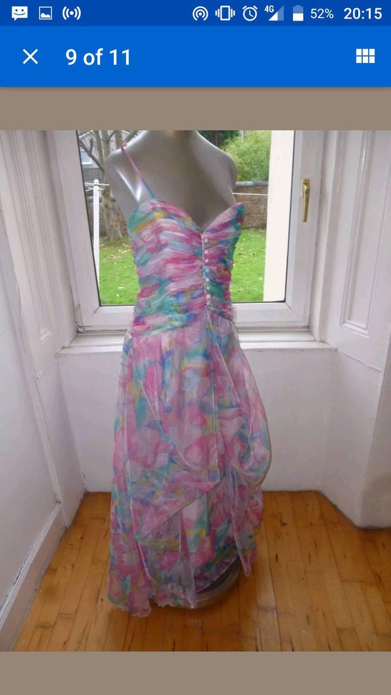 Lovely Original Vintage 1980s Pastel Floral Cockta