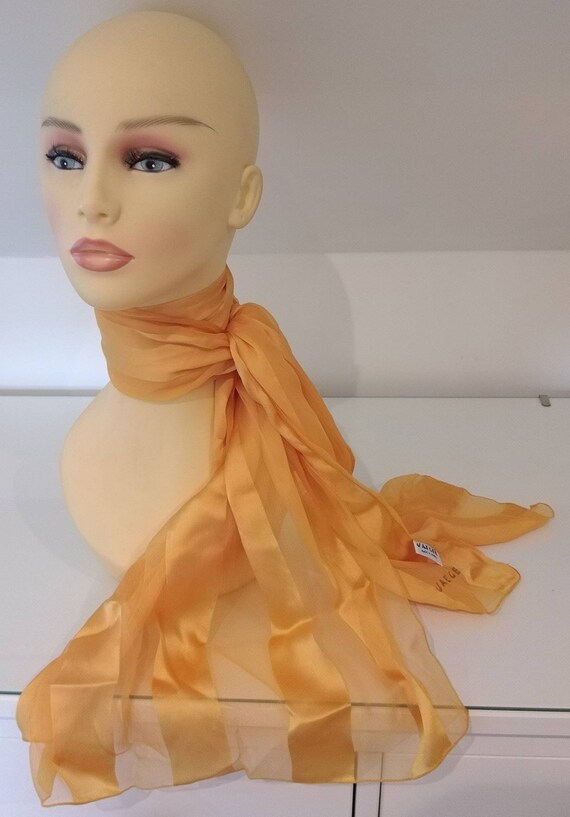 Gorgeous Jaeger Satin And Chiffon Silk Scarf - image 2