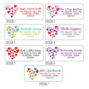 Personalisierte Adressaufkleber, 60 Herz Adressaufkleber, Hochzeitsaufkleber, Save the Date, Mr und Mrs Adressaufkleber, Valentinstag Aufkleber