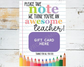Printable Thanks for All You Do Gift Card Holder, Teacher Appreciation Instant Download,  Teacher Note Thank You, Gift for Teacher