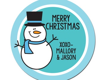 to and from christmas gift stickers personalized round etsy