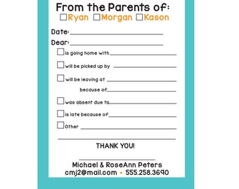Personalized Excuse Notepad custom notepad Note pad for school grocery