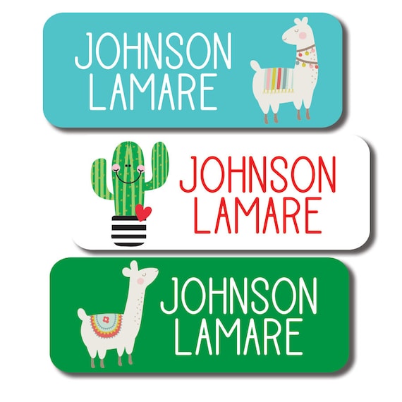 30 Personalized Llama Name Labels Customized Dishwasher Safe School Supply  Labels for Kids Peel and Stick Waterproof Stickers 
