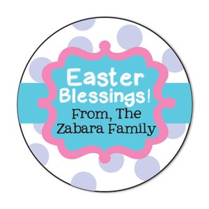 Happy Easter Stickers, Personalized Easter Gift Favor Tags, Easter Blessing, Easter Basket Stickers, Custom Easter Labels