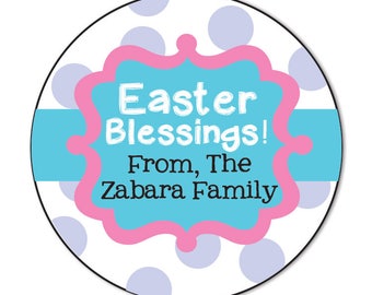 Stickers Joyeuses Pâques, Pâques personnalisé cadeau Etiquettes, bénédiction de Pâques, Pâques panier Stickers, étiquettes de Pâques personnalisé