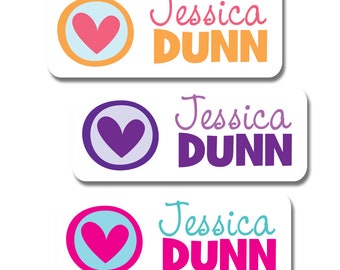 30 Personalized Waterproof Name Labels | School Supplies | Daycare Items | Labels for Camp | Dishwasher Safe | Peel and Stick Name Labels