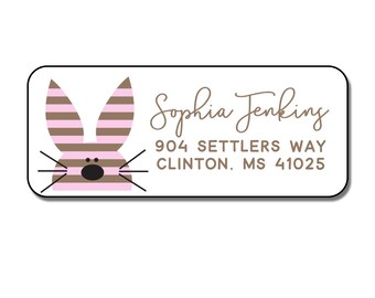 Easter Address Labels, Bunny Return Address Stickers, Envelope Labels, Easter Stickers