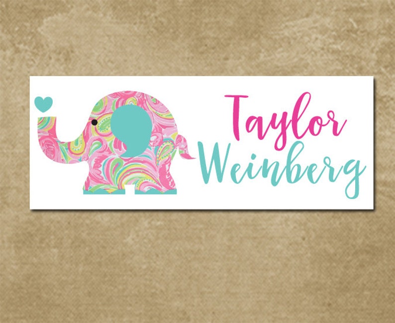 Name Labels Daycare Name Labels Elephant Waterproof Etsy