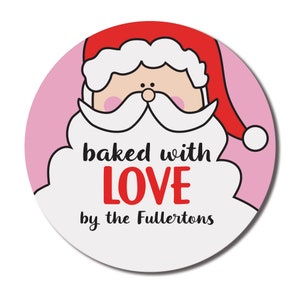 Homemade Baked Good Sticker, Christmas Baking Label, From the Kitchen Of, Santa Label for Cookies