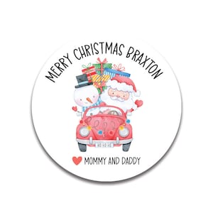 Etiqueta de Natal do Papai Noel, adesivo de presente de Natal personalizado, etiquetas de Papai Noel e boneco de neve, adesivos de presente de Natal para crianças, de etiquetas de Papai Noel