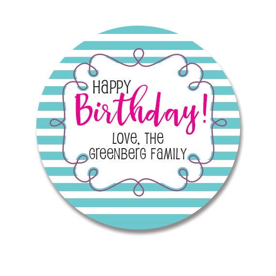 Happy Birthday Stickers Personalized Happy Birthday stickers Etsy
