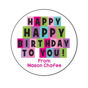 Girls Birthday Gift Stickers, Present Stickers, Personalized Gift Labels