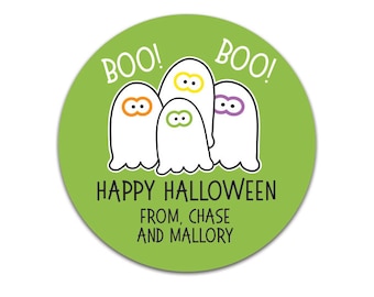 Happy Halloween Gift Stickers, Ghost Stickers, Halloween Stickers, Gift Favors for Halloween