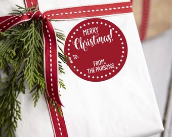 Personalized Christmas Stickers, Xmas Present Gift Stickers, Customized Christmas Gift Tags