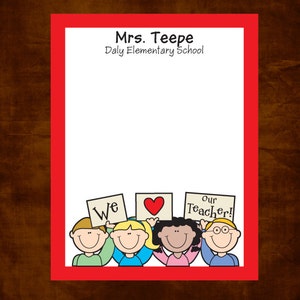 Teacher Gift, Personalized Notepad for Teacher, Custom Stationery Teacher, Classroom Gift, Teacher Appreciation, Teacher Pad