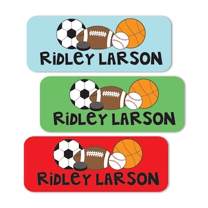 Sports Waterproof Name Stickers, Boy Name Labels, Kids School Supply Stickers, Daycare Labels, Camp Stickers, Bottle Labels, Personalized