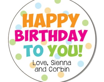 Personalized Birthday Labels, Happy Birthday To You Stickers, Gift Stickers for Birthday Present,