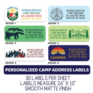 Junge Camp Adressaufkleber / Sommer Camp Adressaufkleber / Camping Adressaufkleber / personalisiert / Leben am See / Abenteuer / Kayaking