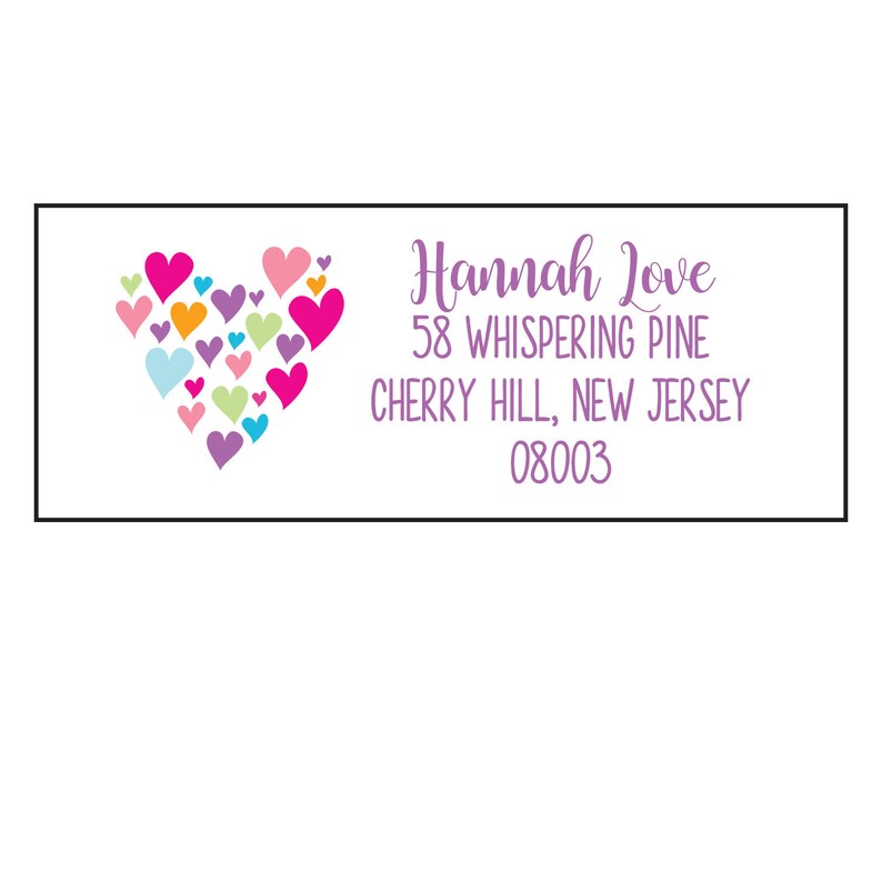 Heart Return Address Labels Wedding Labels Elegant Heart Etsy