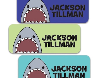 Shark Name Labels, Boys Waterproof Stickers, Daycare Labels, Back to School Stickers, Personalized Shark Stickers, Baby Bottle Labels,