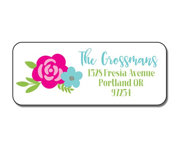 Floral Address Labels Personalized Return Mailing Labels Etsy