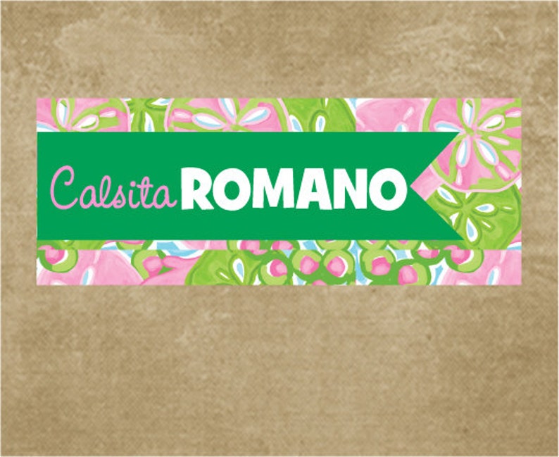Personalized Waterproof Stickers Floral Preppy Stickers School Labels Girls School Name Labels
