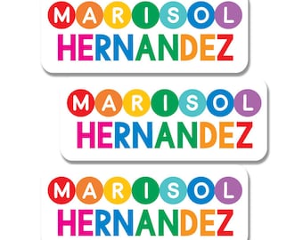 Custom Daycare Labels, 30 Personalized Waterproof Stickers for School Supplies, Summer Camp and Daycare Belongings. Durable and Colorful