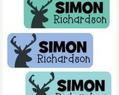 Boy Name Labels for Daycare, School, Camp. 30 Waterproof Stickers That Are  Dishwasher Safe, Blue and Green Colors 