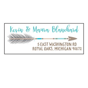Tribal Arrow Rustic Return Address Labels, 60 Personalized Mailing Address Labels