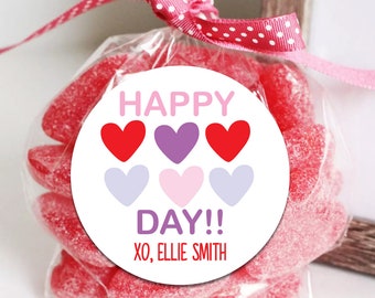 Kids Valentine Day Stickers, Heart Stickers, Classroom Valentine Day treat Bag Stickers, Favor Tags