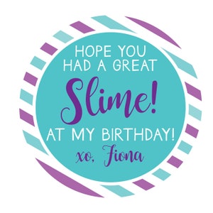 Slime Party, Slime Birthday, Slime Party Stickers, Girls Slime Party, Slime Birthday Favors,