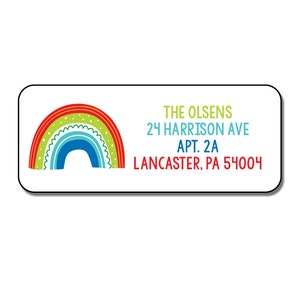 Personalisierte Regenbogen Adressaufkleber, Adressaufkleber, Adressaufkleber fürs Lager