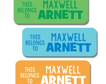 Kids School Name Labels | Weatherproof Name Labels | Personalized Name Stickers | 30 Labels