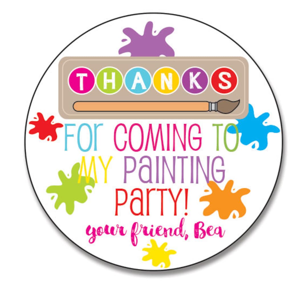 Painting Art Party Gift Sticker, Birthday Sticker, Personalized, Art ...