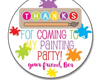 Painting  Art Party Gift Sticker, Birthday Sticker, Personalized, Art Party Favor Treat Bag Stickers, Arts Crafts Party