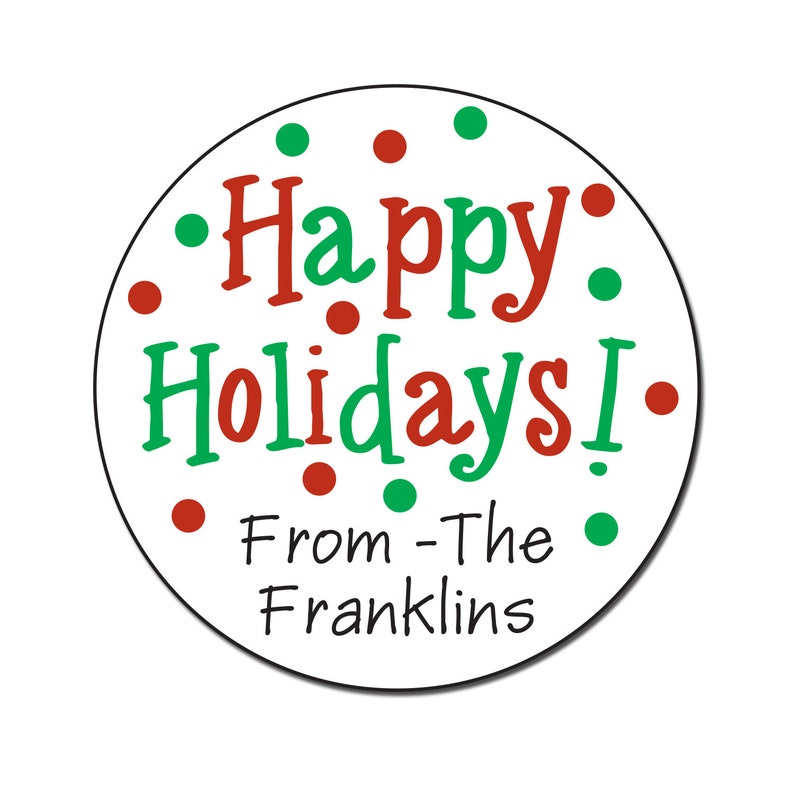 Happy Holiday Stickers Personalized Christmas Gift Labels Etsy