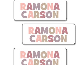 Name Labels for Kids School, Daycare, Overnight Camp | 30 Personalized Waterproof Name Stickers | Baby Bottle Labels, Water bottle Stickers
