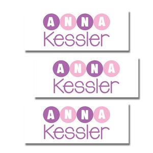 Girls Waterproof Name Labels,  Trendy School Stickers, Weatherproof School and Daycare Name Labels, 30 Dishwasher Safe Labels