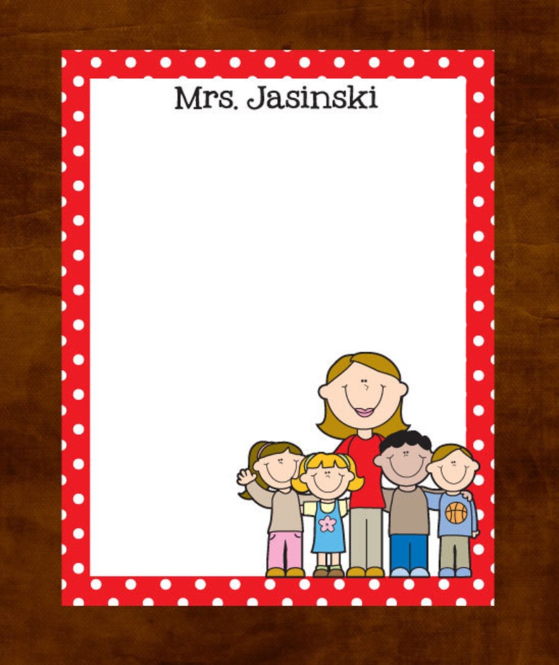 Teacher Stationery Personalized Teacher Notepad Teacher Etsy